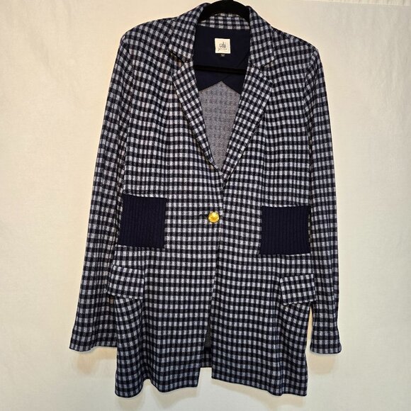 CAbi Jackets & Blazers - CAbi The Explorer Checkup Blue Heritage Plaid Stretchy Blazer Size M New NO Tag!